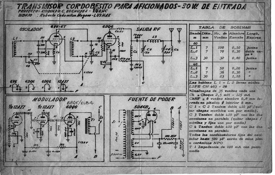 Transmisor AM pantallero una 6DQ6 por otra, el "Cordobesito"