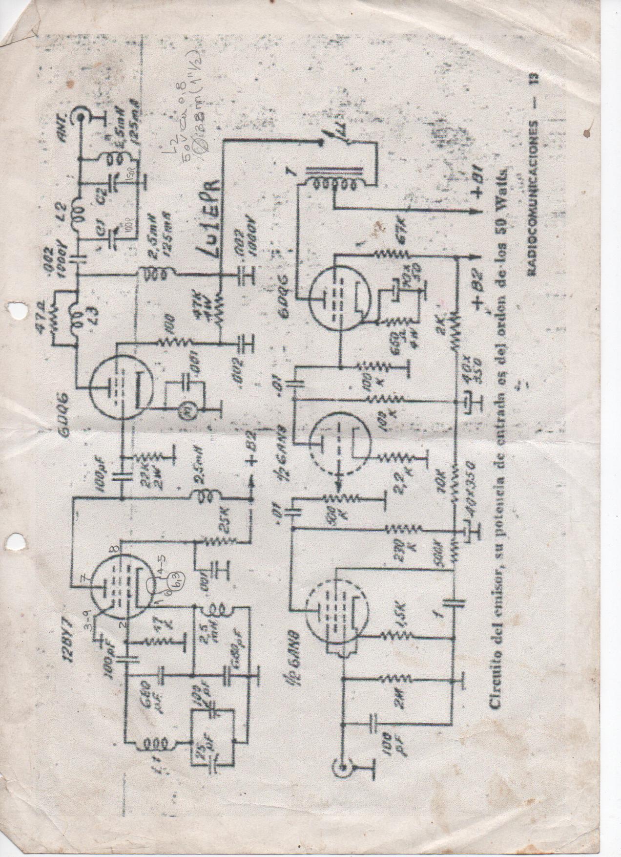 tx circuito pantallero 6dq6 radiocomunicaciones p29.